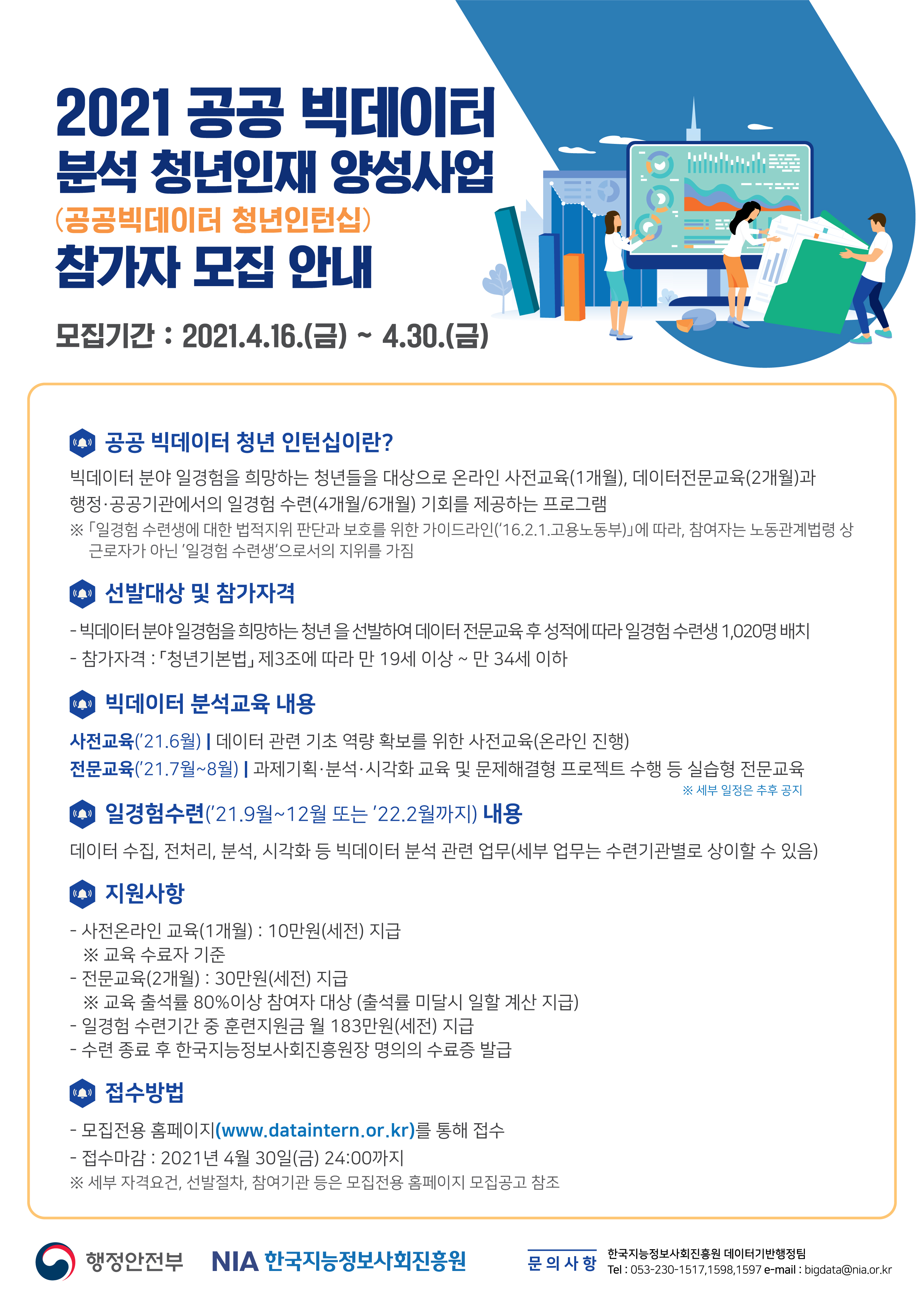 [행사] 2021년 공공빅데이터 분석 청년인재 양성사업 참가자 모집 안내