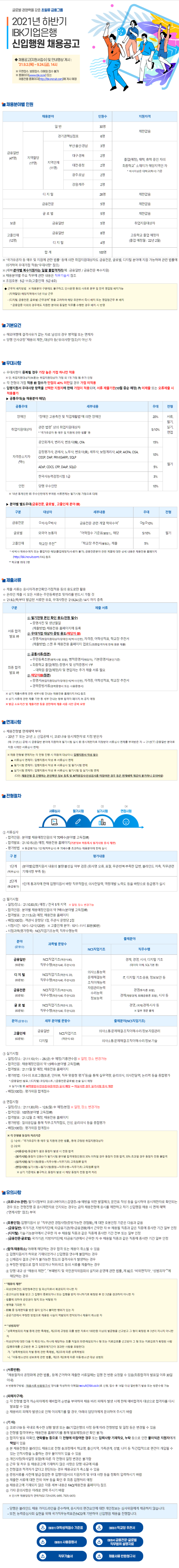 [IBK기업은행] 20201년 하반기 신입행원 채용공고