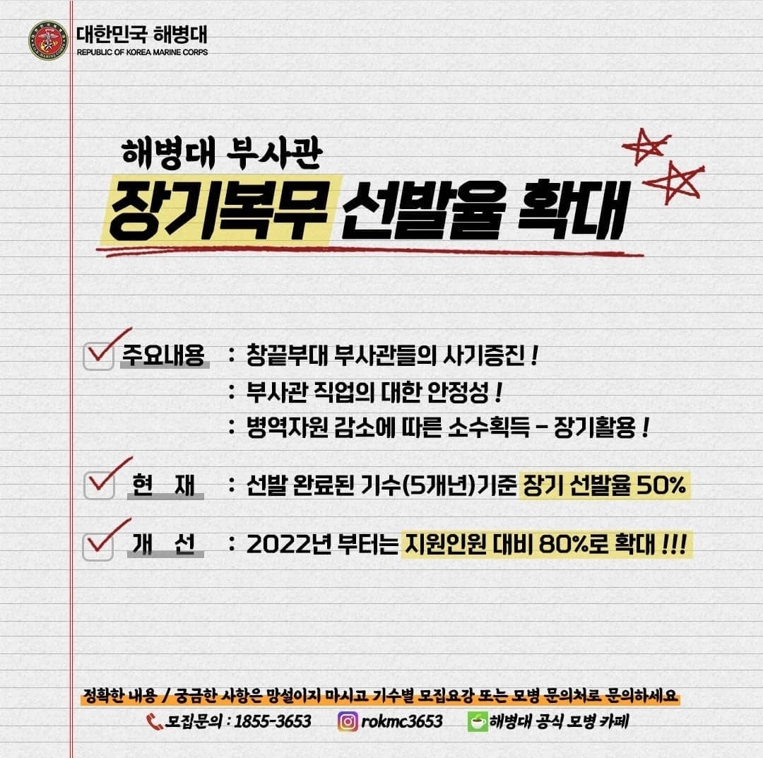 해병대 제 400기 부사관후보생 모집