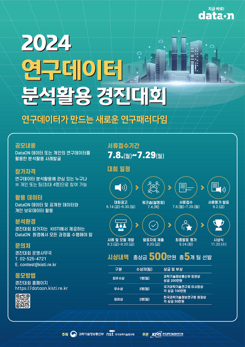 2024년 연구데이터 분석활용 경진대회 개최 안내